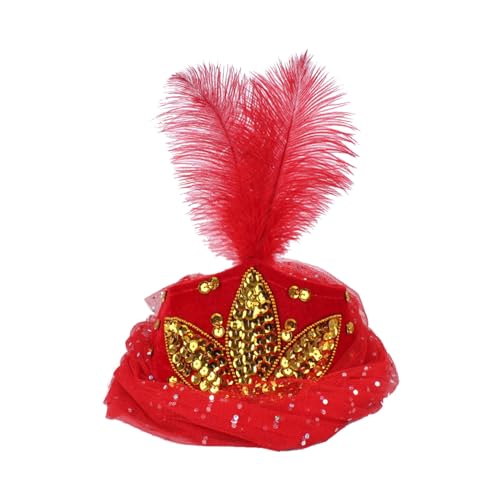 Btgghytr Stilvoller Hut mit Schmucksteinen für Bühnenauftritte, vielseitiger Fascinator und festliche Mode-Statement-Fascinator-Kopfbedeckung von Btgghytr