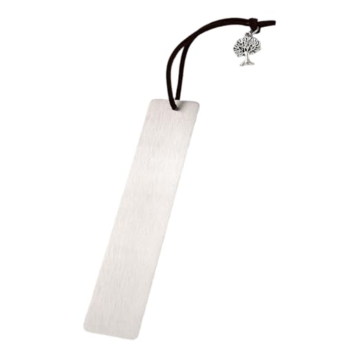 Lesezeichen aus Edelstahl mit Lederschnur, Quasten, elegantes Seitenmarkierungsbuch, Zubehör für Leser, Studenten, Geschenke, Metall mit Lederquasten von Btgghytr
