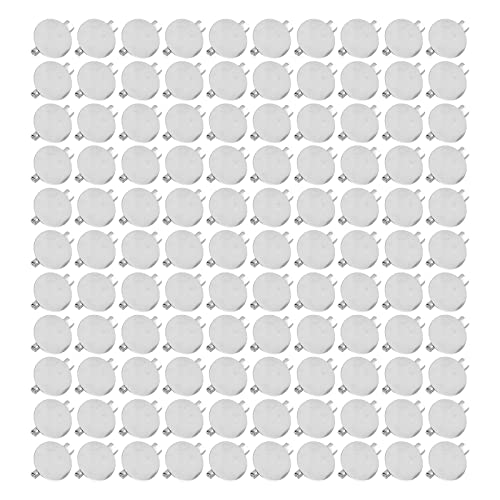 100 Stück Broschenverschlüsse, Broschenablage Pin, 15mm Durchmesser Metall Pin Tabletts, Lünetten Runde Anstecknadel Verdickte Cabochon Tabletts Leere Knopf Abzeichen für DIY Corsage Basteln von Buachois
