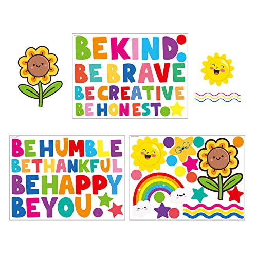 3 Blätter farbenfrohe inspirierende Wandaufkleber, DIY English inspirierende Phrasen Thema Kinderzimmer Wandaufkleber, motivierende Sprichwort Wandaufkleber für Kinderzimmer von Buachois