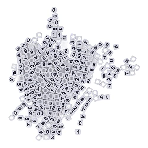 300 Stück Lochperlen 7 x 7 mm Weißes Quadrat Gemischte Acryl Zahlen Abstandsperlen Zufallszahl Lose Perlen für DIY Schmuckherstellung, Armbänder 300 Stück Lochperlen 7 x 7 mm Weißes Quadrat Gemischte Acryl Zahlen Abstandsperlen Zufallszahl Lose Perlen für DIY Schmuckherstellung, Armbänder von Buachois