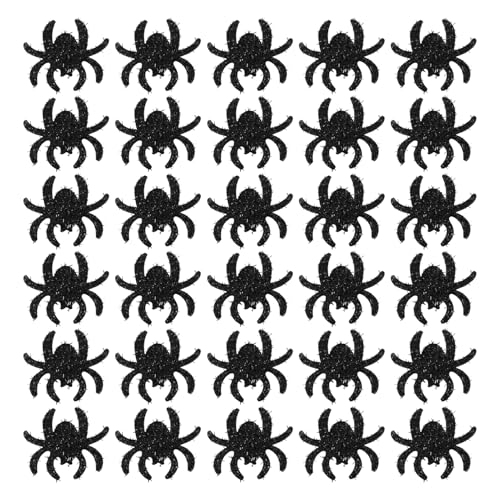 30pcs Spider Patch, Halloween Patch Set, gruselige nicht gewebte Spinnen Patches Spinnendekoration Kopfbedeckung für DIY Festival Kostümzubehör Stirnband von Buachois
