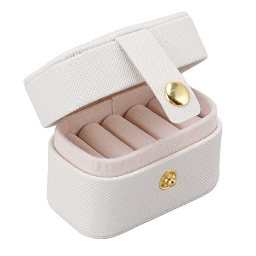 Mini Ringbox, Kleine Schmuckschatulle, 7cm Ringschachtel, Wasserdichte PU Leder Ohrring Schmuckkästchen mit Weichem Futter, Modischer Reise Halsketten Organizer Box für Hochzeit Verlobung Valentinstag von Buachois