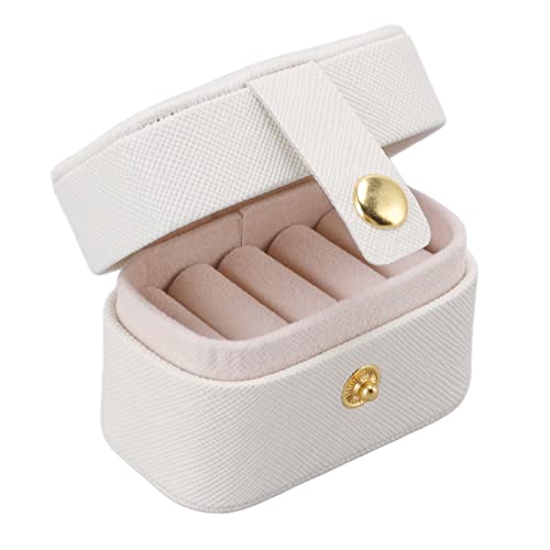 Mini Ringbox, Kleine Schmuckschatulle, 7cm Ringschachtel, Wasserdichte PU Leder Ohrring Schmuckkästchen mit Weichem Futter, Modischer Reise Halsketten Organizer Box für Hochzeit Verlobung Valentinstag von Buachois