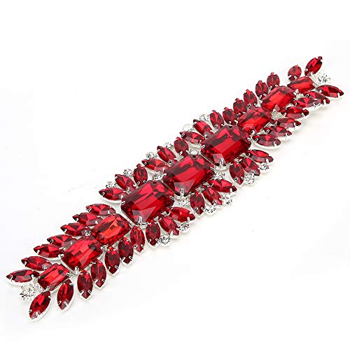 Strasssteine zum Aufkleben und Aufnähen, 20cm Rot AB Kristallglas Strass ​Band Deko Sparkle Diamant Kristall Kette für DIY Hochzeitskleidern, Taschen, Schuhen Dekoration von Buachois