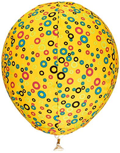 BubaBloon BB-17704 Bubbles (Yellow) -Ballonhülle, Gelb Mit Farbigen Kreisen, 30 cm Durchmesser von BUBABLOON