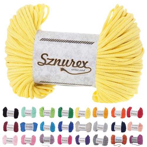 Makramee Garn 5mm x 100m Baumwollschnur Garn für Makramee-Schnur über 50 Farben Oeko-TEX Zertifiziert Baumwollkordel, Baumwollgarn mit Polyesterkern für DIY (Zitrone, 5mm/100 Meter) Makramee Garn 5mm x 100m Baumwollschnur Garn für Makramee-Schnur über 50 Farben Oeko-TEX Zertifiziert Baumwollkordel, Baumwollgarn mit Polyesterkern für DIY (Zitrone, 5mm/100 Meter) von Bubble Brothers