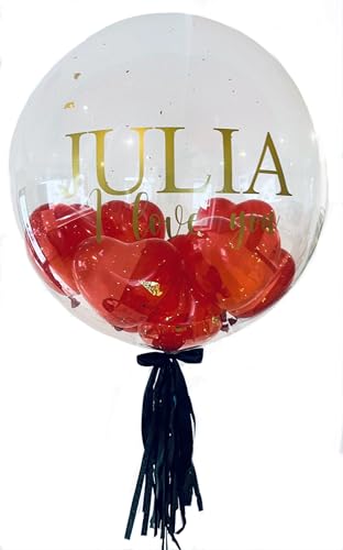 Bubble Fabrik - Personalisiertes Ballongeschenk: Durchsichtiger Heliumballon, Liebesgeschenk, Ich liebe dich von Bubble Fabrik