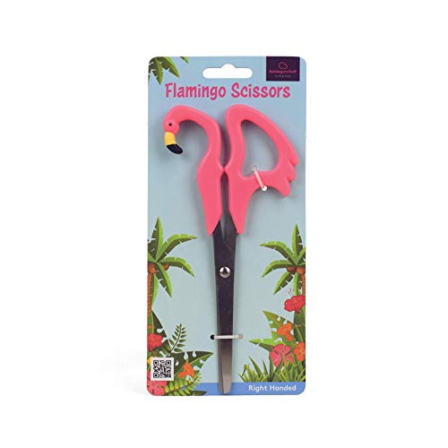 Flamingo-Schere – rosa Kunststoffgriff Tierschere mit 10 cm Stahlklingen – für Rechtshänder – Schreibwaren und Bürobedarf von Bubblegum Stuff