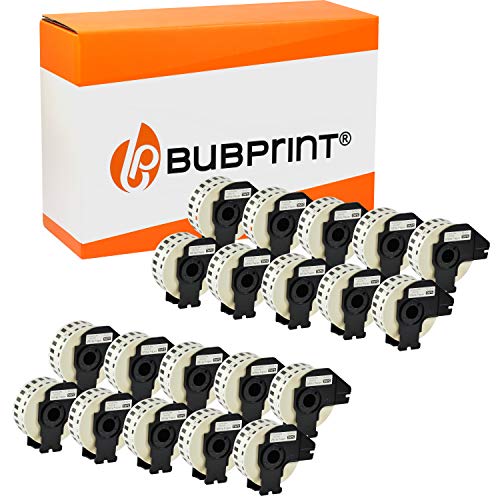 Bubprint 20 Etiketten kompatibel als Ersatz für Brother DK-22214 für P-Touch QL1050 QL1060N QL500 QL500BW QL550 QL560 QL570 QL580N QL700 QL710W QL720NW QL810W von Bubprint