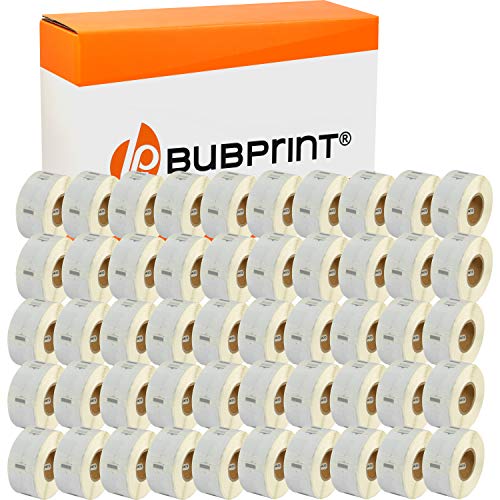 Bubprint 50 Etiketten kompatibel als Ersatz für Dymo 11353 S0722530 für Labelwriter 310 320 330 Turbo 400 Twin Turbo Duo 450 Twin Turbo Duo SE450 25X13MM WEISS von Bubprint