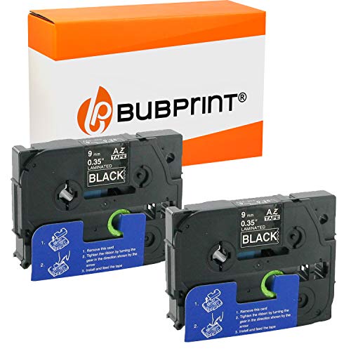 Bubprint 2 Schriftbänder kompatibel als Ersatz für Brother TZE-325 TZE 325 für P-Touch 1280 2430PC 2730VP 3600 9500PC 9700PC D400VP D600VP H100LB H105 P700 P750W Weiß auf Schwarz von Bubprint