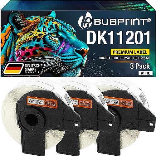Bubprint 3 Etiketten kompatibel als Ersatz für Brother DK-11201 DK 11201 für P-Touch QL1050 QL1060N QL500BW QL550 QL560 QL570 QL580N QL700 QL710W QL720NW QL810W von Bubprint