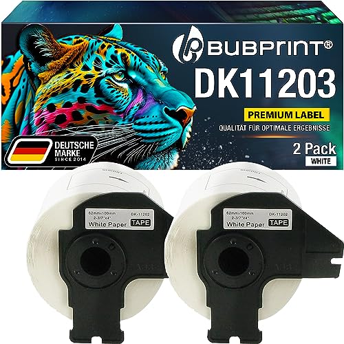 Bubprint 2 Etiketten kompatibel als Ersatz für Brother DK 11202 DK-11202 für P-Touch QL1050 QL1060N QL500 QL550 QL560 QL570 QL580N QL700 QL710W QL720NW QL810W von Bubprint