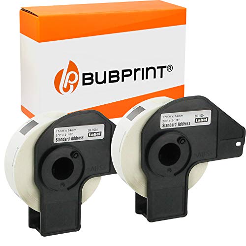 Bubprint 2 Etiketten kompatibel als Ersatz für Brother DK-11204 DK 11204 für P-Touch QL1050 QL1060N QL500 QL550 QL560 QL570 QL580N QL700 QL710W QL720NW 17x54mm von Bubprint