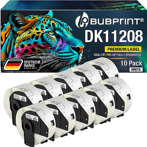 Bubprint 10 Etiketten kompatibel als Ersatz für Brother DK-11208 DK 11208 für P-Touch QL1050 QL1060N QL500BW QL550 QL560 QL570 QL580N QL700 QL710W QL720NW QL810W von Bubprint