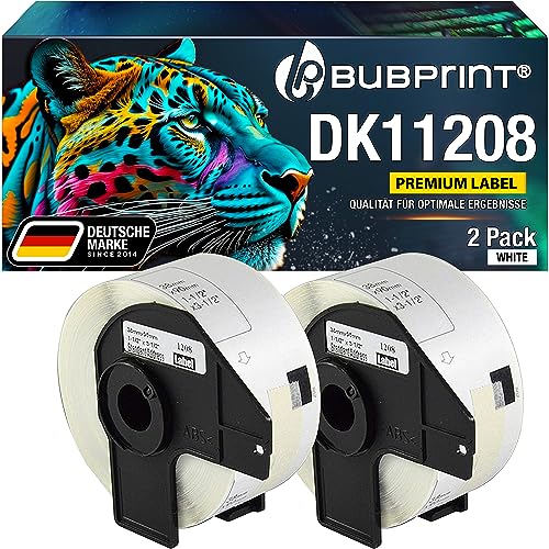 Bubprint 2 Etiketten kompatibel als Ersatz für Brother DK-11208 DK 11208 für P-Touch QL1050 QL1060N QL500BW QL550 QL560 QL570 QL580N QL700 QL710W QL720NW QL810W von Bubprint