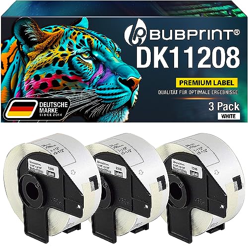 Bubprint 3 Etiketten kompatibel als Ersatz für Brother DK-11208 DK 11208 für P-Touch QL1050 QL1060N QL500BW QL550 QL560 QL570 QL580N QL700 QL710W QL720NW QL810W von Bubprint