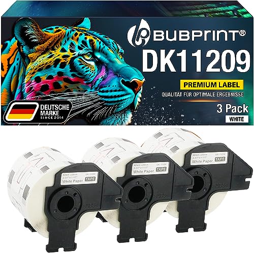 Bubprint 3 Etiketten kompatibel als Ersatz für Brother DK-11209 für P-Touch QL1050 QL1060N QL500BW QL550 QL560 QL570 QL580N QL700 QL710W QL720NW QL800 QL810W von Bubprint