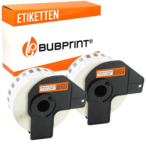 Bubprint 2 Etiketten kompatibel als Ersatz für Brother DK-22210 DK 22210 für P-Touch QL1050 QL1060N QL500BW QL550 QL560 QL570 QL580N QL700 QL710W QL720NW QL810W von Bubprint