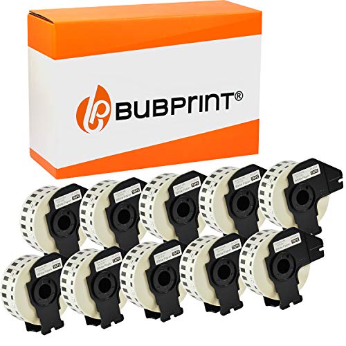 Bubprint 10 Etiketten kompatibel als Ersatz für Brother DK-22214 für P-Touch QL1050 QL1060N QL500 QL500BW QL550 QL560 QL570 QL580N QL700 QL710W QL720NW QL810W von Bubprint