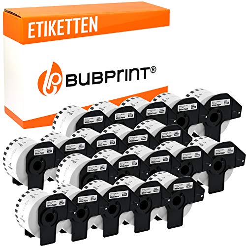 Bubprint 20 Etiketten kompatibel als Ersatz für Brother DK-22223 DK 22223 für P-Touch QL 500 550 570 700 710W 720NW 800 810W 820NWB 1050 1060N 50mm x 30,48m Set von Bubprint