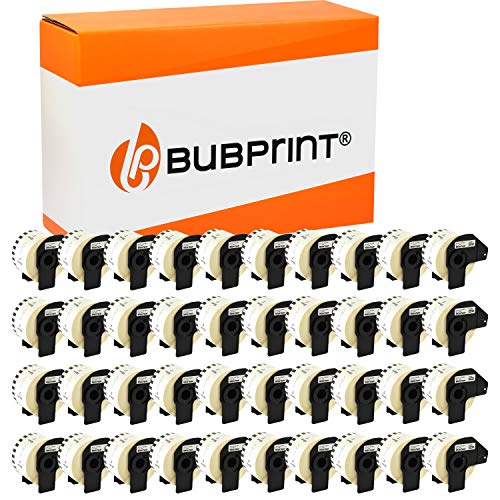Bubprint 40 Etiketten kompatibel als Ersatz für Brother DK-22223 DK 22223 für P-Touch QL 500 550 570 700 710W 720NW 800 810W 820NWB 1050 1060N 50mm x 30,48m Set von Bubprint