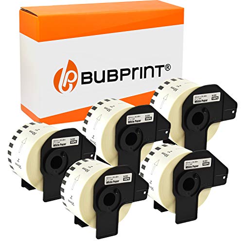 Bubprint 5 Etiketten kompatibel als Ersatz für Brother DK-22223 DK 22223 für P-Touch QL 500 550 570 700 710W 720NW 800 810W QL820NWB 1050 1060N 50mm x 30,48m Set von Bubprint