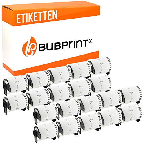 Bubprint 20 Etiketten kompatibel als Ersatz für Brother DK-22243 DK22243 für QL1050 QL1050N QL1060N QL 1060N QL1100 Series 102MM X 30,48M Weiß von Bubprint