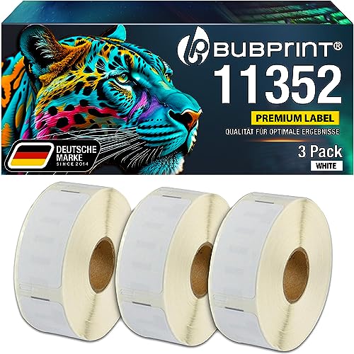 Bubprint 3 Etiketten kompatibel als Ersatz für Dymo 11352 S0722520 für Labelwriter 310 320 330 Turbo 400 Twin Turbo Duo 450 Twin Turbo Duo SE450 25 mm x 54 mm von Bubprint