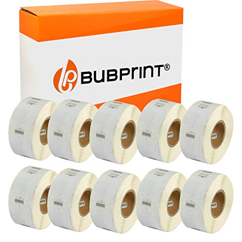 Bubprint 10 Etiketten kompatibel als Ersatz für Dymo 11353 S0722530 für Labelwriter 310 320 330 Turbo 400 Twin Turbo Duo 450 Twin Turbo Duo SE450 25X13MM WEISS von Bubprint