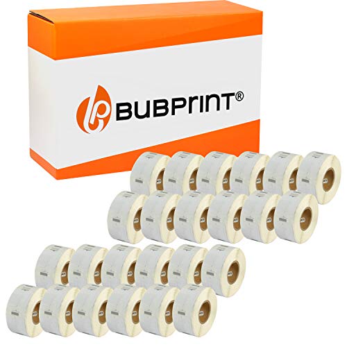 Bubprint 20 Etiketten kompatibel als Ersatz für Dymo 11353 S0722530 für Labelwriter 310 320 330 Turbo 400 Twin Turbo Duo 450 Twin Turbo Duo SE450 25X13MM WEISS von Bubprint