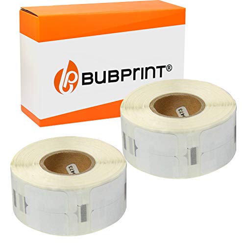 Bubprint 2 Etiketten kompatibel als Ersatz für Dymo 11353 S0722530 für Labelwriter 310 320 330 Turbo 400 Twin Turbo Duo 450 Twin Turbo Duo SE450 25X13MM WEISS von Bubprint