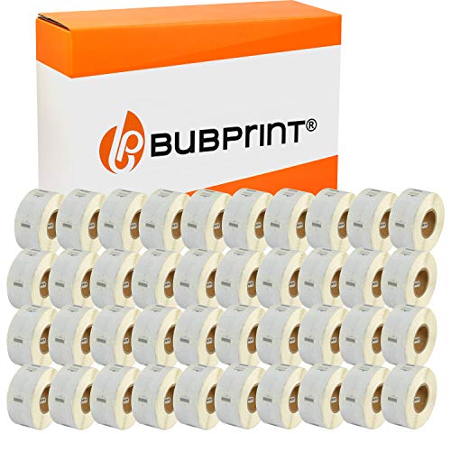Bubprint 40 Etiketten kompatibel als Ersatz für Dymo 11353 S0722530 für Labelwriter 310 320 330 Turbo 400 Twin Turbo Duo 450 Twin Turbo Duo SE450 25X13MM WEISS von Bubprint