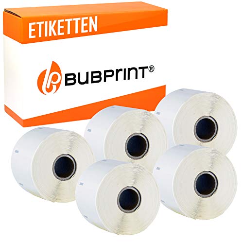 Bubprint 5 Etiketten kompatibel als Ersatz für Dymo 11354 S0722540 für Labelwriter 310 320 330 400 450 Duo Twin Turbo 57 x 32 mm weiß white von Bubprint