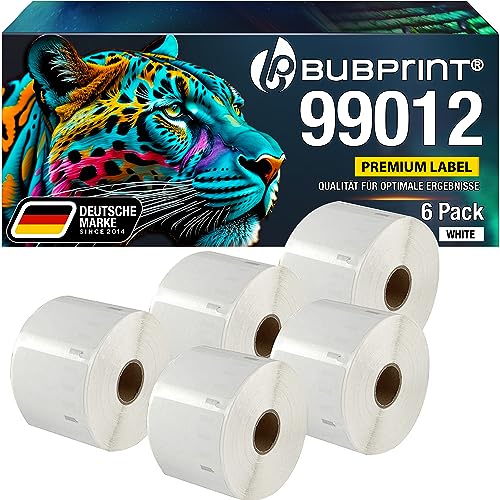 Bubprint 5 Etiketten kompatibel als Ersatz für Dymo 99012 S0722400 für Labelwriter 310 320 330 Turbo 400 Twin Turbo Duo 450 Twin Turbo Duo SE450 36 x 89 mm Weiß von Bubprint