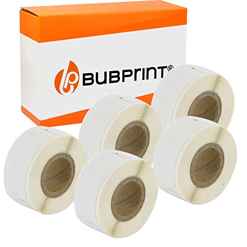 Bubprint 5 Etiketten kompatibel als Ersatz für Dymo 99017 S0722460 für Labelwriter 310 320 330 Turbo 400 Twin Turbo Duo 450 Twin Turbo Duo SE450 12MM X 50MM von Bubprint