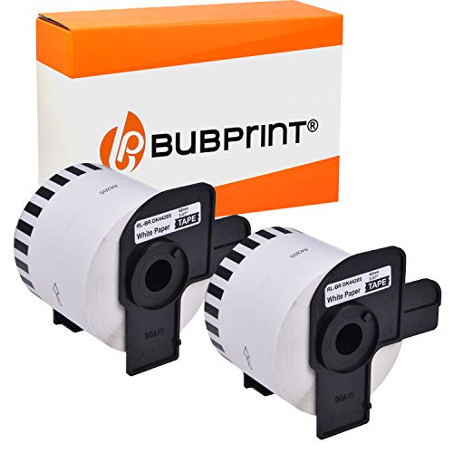 Bubprint 2 Etikettenrollen kompatibel als Ersatz für Brother DK-44205 DK 44205 für P-Touch QL-500 QL-560 QL-570 QL-580N QL-650TD QL-700 QL-710W QL-1050 62mm von Bubprint