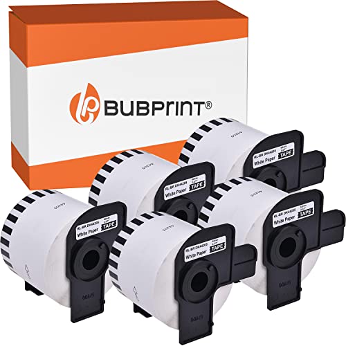 Bubprint 5 Etikettenrollen kompatibel als Ersatz für Brother DK-44205 DK 44205 für P-Touch QL-500 QL-560 QL-570 QL-580N QL-650TD QL-700 QL-710W QL-1050 62mm von Bubprint