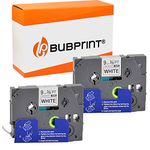 Bubprint 2 Schriftbänder kompatibel als Ersatz für Brother TZE-221 TZE 221 für P-Touch 1280 2430PC 2730VP 3600 9500PC 9700PC D400VP D600VP H100LB H105 P700 P750W Schwarz auf Weiss von Bubprint