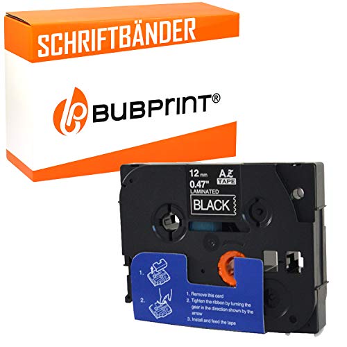 Bubprint Schriftband kompatibel als Ersatz für Brother TZE-335 TZE 335 für P-Touch 1280 2430PC 2730VP 3600 9500PC 9700PC D400VP D600VP H100LB H105 P700 P750W Weiß auf Schwarz von Bubprint
