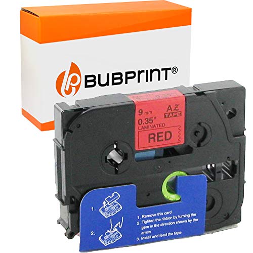 Bubprint Schriftband kompatibel als Ersatz für Brother TZE-421 TZE 421 für P-Touch 1280 2430PC 2730VP 3600 9500PC 9700PC D400VP D600VP H100LB H105 P700 P750W 9MM Schwarz auf Rot von Bubprint
