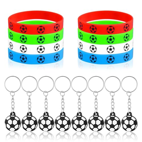 Bubuny Fußball Armbänder mit Schlüsselanhänger 16 Stk, Fussball Silikonarmband, Fußball Partygeschenke zum Geburtstag Präsent Füllung für Jungen Mädchen Kinder Party Dekor Bubuny Fußball Armbänder mit Schlüsselanhänger 16 Stk, Fussball Silikonarmband, Fußball Partygeschenke zum Geburtstag Präsent Füllung für Jungen Mädchen Kinder Party Dekor von Bubuny
