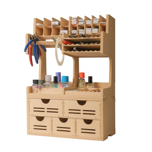 Bucasso Kunststoff-Modell-Farbe-Rack Tool Storage, All-in-One-Modellierung Tool Storage Rack, MDF-Material, Zangen/Feilen/Pinsel/Pinzette/Farbe-Lagerung Montage Workstation GK Plus Bucasso Kunststoff-Modell-Farbe-Rack Tool Storage, All-in-One-Modellierung Tool Storage Rack, MDF-Material, Zangen/Feilen/Pinsel/Pinzette/Farbe-Lagerung Montage Workstation GK Plus von Bucasso