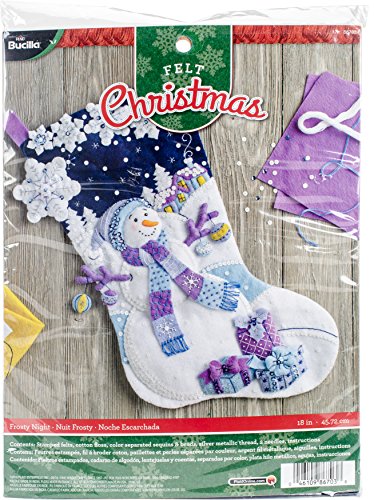 Bucilla 51992 Felt Applique Frosty Night Strumpf-Applikationsset, Nicht zutreffend, Mehrfarbig, 29.84 x 22.86 x 3.81 cm von Bucilla