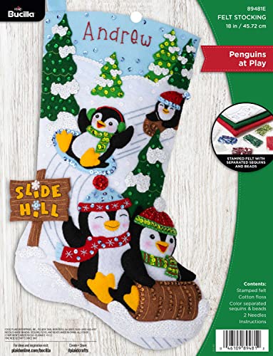 Bucilla Filz-Applikations-Strumpf-Set, Pinguine at Play, 45,7 cm, Filz-Applikation, Strumpfherstellungs-Set, perfekt für DIY-Nadelspitzen, Kunst und Handwerk, 89481E, Weiß Bucilla Filz-Applikations-Strumpf-Set, Pinguine at Play, 45,7 cm, Filz-Applikation, Strumpfherstellungs-Set, perfekt für DIY-Nadelspitzen, Kunst und Handwerk, 89481E, Weiß von Bucilla