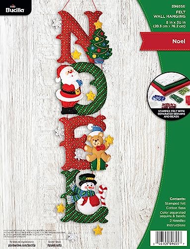 Bucilla Filzapplikation, Wandbehang-Set, Noel, perfekt für Urlaub, DIY, Nadelspitze, Kunst und Handwerk, 89655E Bucilla Filzapplikation, Wandbehang-Set, Noel, perfekt für Urlaub, DIY, Nadelspitze, Kunst und Handwerk, 89655E von Bucilla
