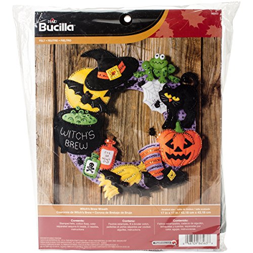 Bucilla Filz-Applikation, Wand-Kranz-Set, 43,2 x 43,2 cm, Hexenbrau, Schwarz Bucilla Filz-Applikation, Wand-Kranz-Set, 43,2 x 43,2 cm, Hexenbrau, Schwarz von Bucilla