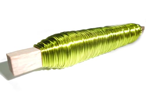 Dekolackdraht, Lackdraht Ø 0,5mm - 100gr. Holzstab in verschiedenen Farben. (Limone) von Buco der Draht