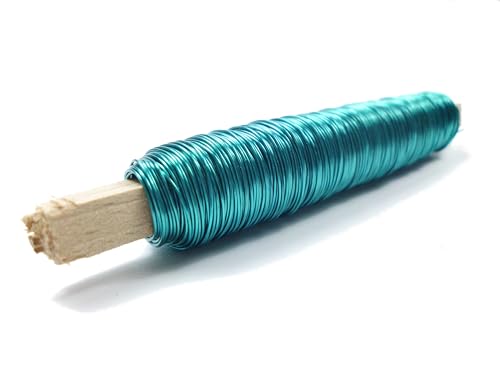 Dekolackdraht, Lackdraht Ø 0,5mm - 100gr. Holzstab in verschiedenen Farben. (Türkis) von Buco der Draht